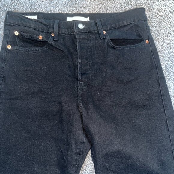 LEVI'S BIG E WEDGIE STRAIGHT HIGH WAIST JEANS IN TRUE BLACK DENIM -ECU - W30 L28 - Picture 2 of 11